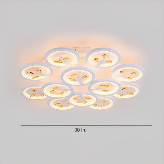 16 Lights Flower Dimmable LED White Nordic Ceiling Light – Flush Mount