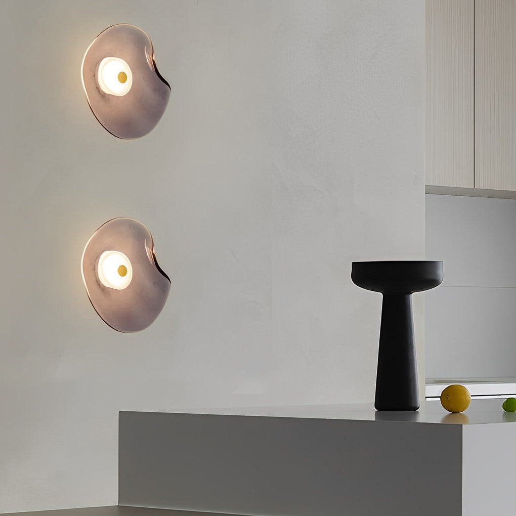 Irregular Round Glass Postmodern LED Wall Lamp