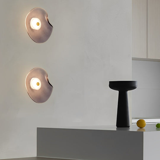 Irregular Round Glass Postmodern LED Wall Lamp