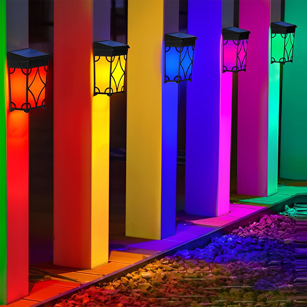 Solar LED RGB Motion Sensor Outdoor Waterproof Wall Lights
