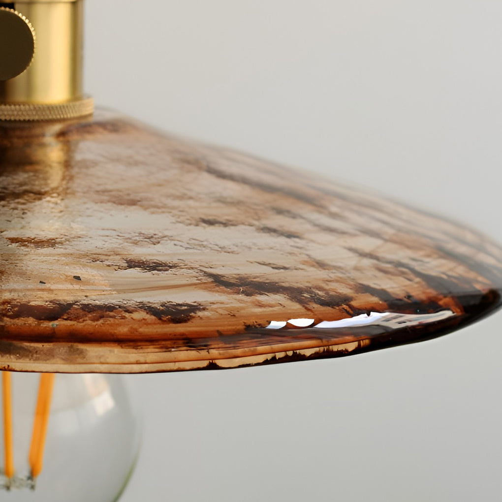 Circular Brown Glass LED 4W Retro Pendant Island Light