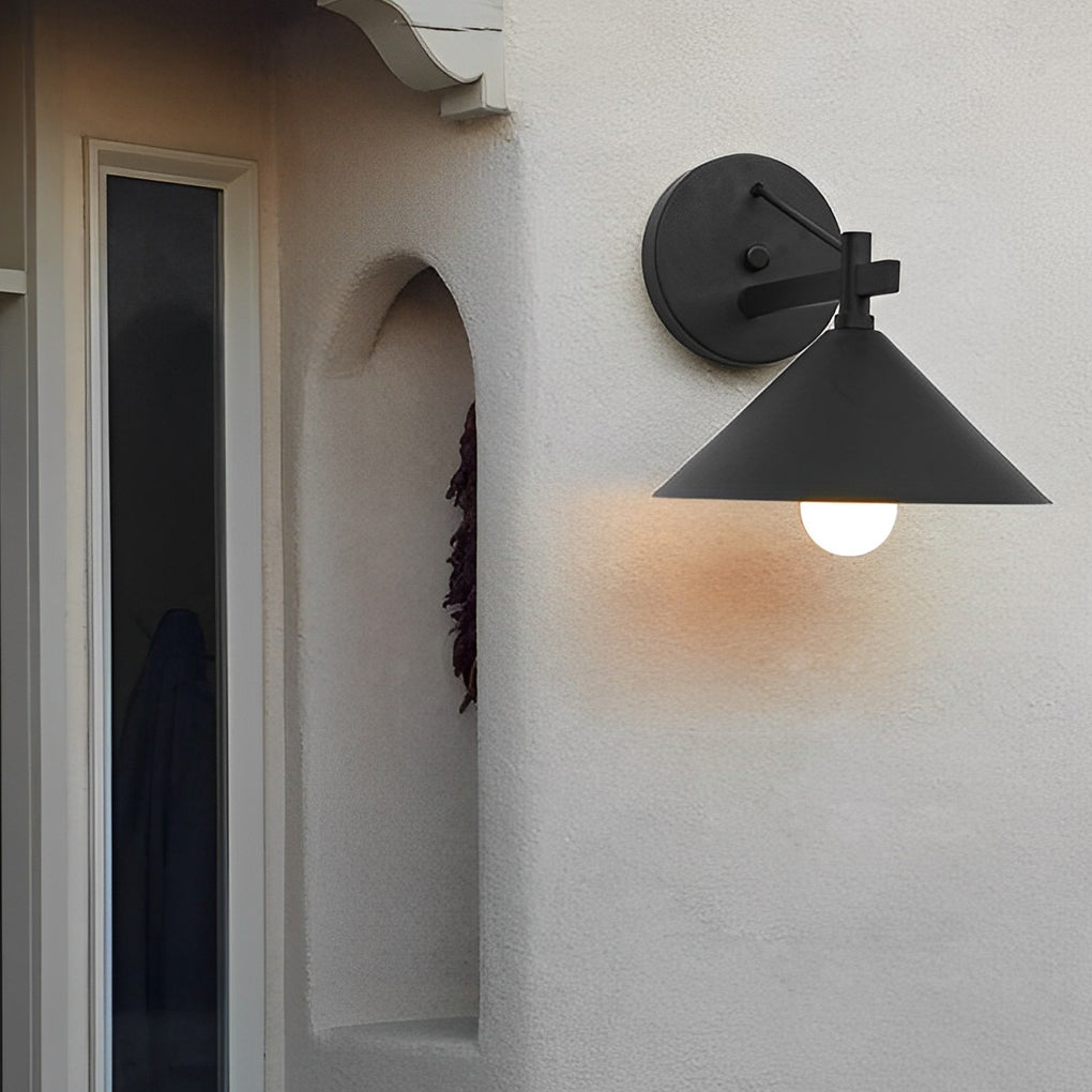 Conical Simple Waterproof Retro American Style Outdoor Wall Sconce Lighting