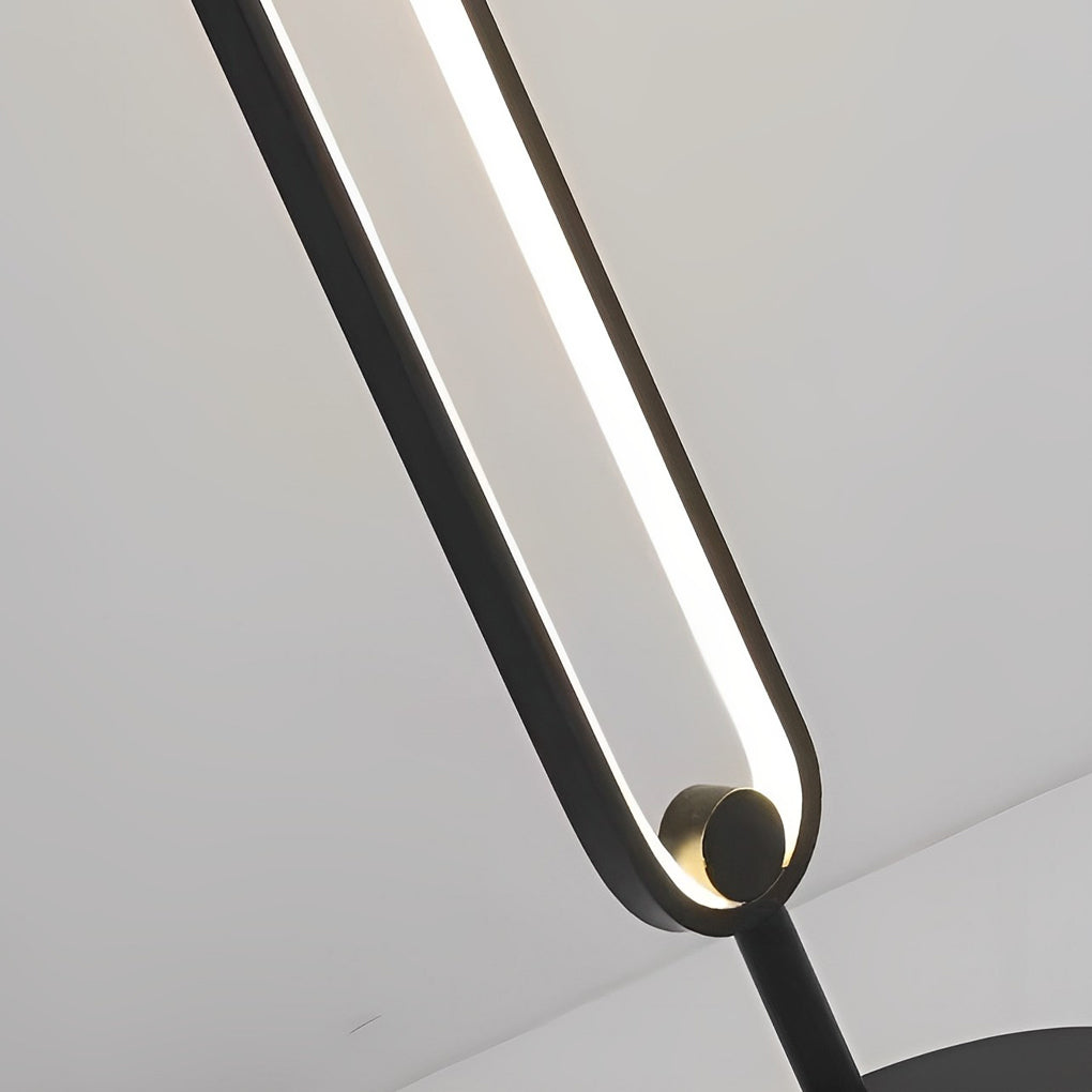 Modern Minimalist LED Oval Floor Lamp – 53" Standing Lamp with Sculptural Design, Warm White Light, Foot Switch Control