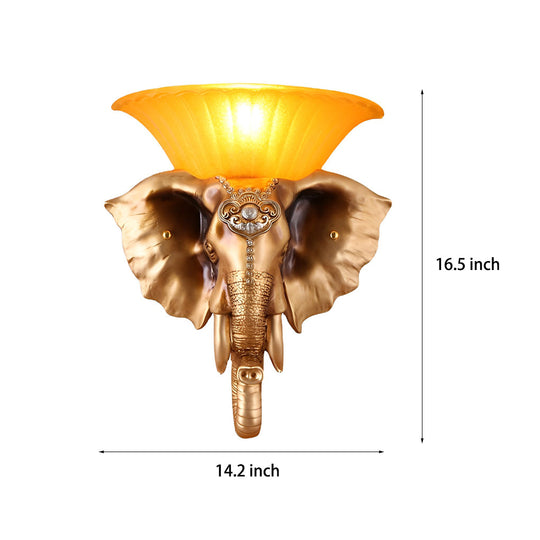 Cartoon Resin Elephant Shape European-Style Wall Lamp