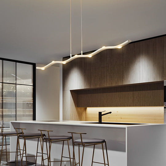 Long Branches Stepless Dimming LED White Modern Chandelier