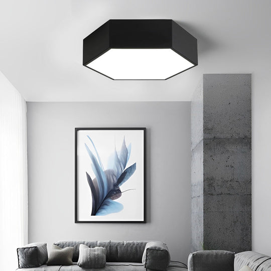 Geometric Shaped LED Wireless Control Modern Ceiling Light – Flush Mount Design