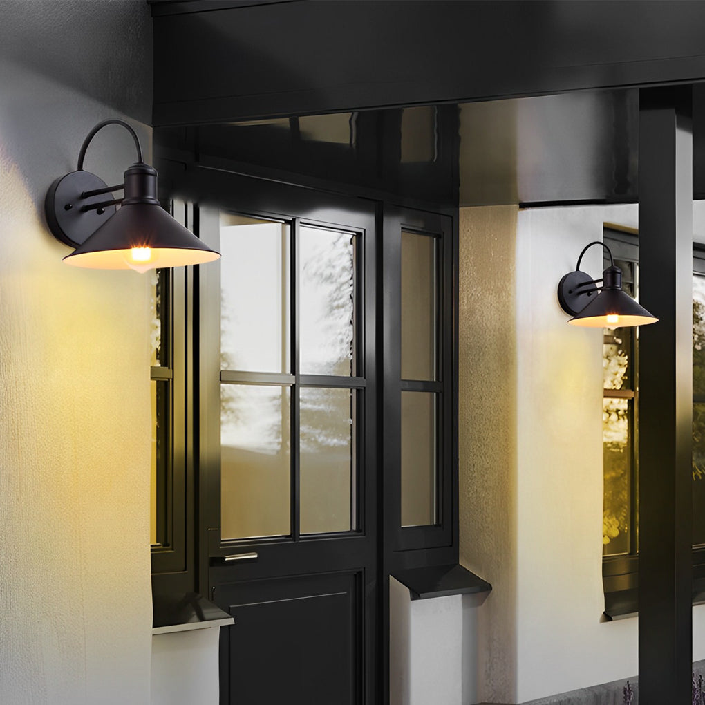 Retro Conical Iron Industrial Outdoor Wall Lamp