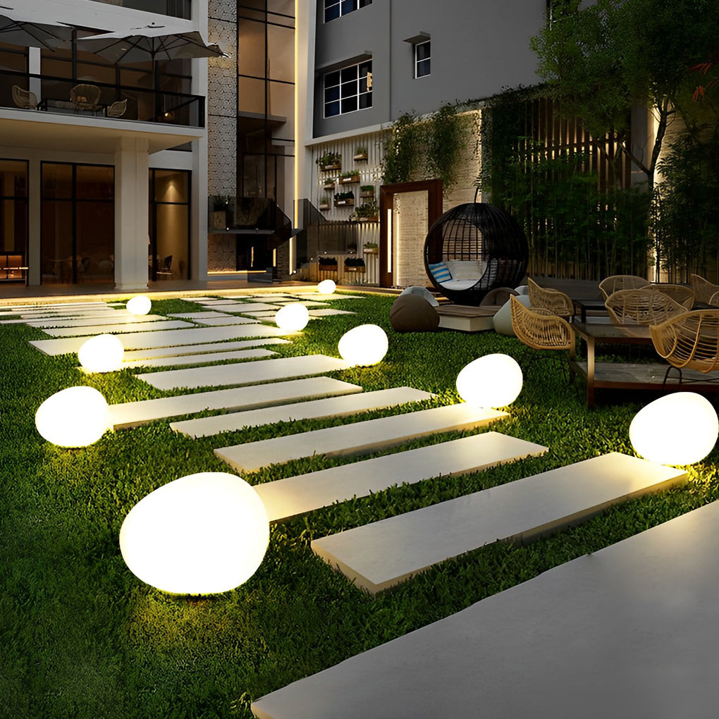 Adjustable LED Cobblestone Outdoor Lamp 3-Color Lighting for Gardens and Lawns