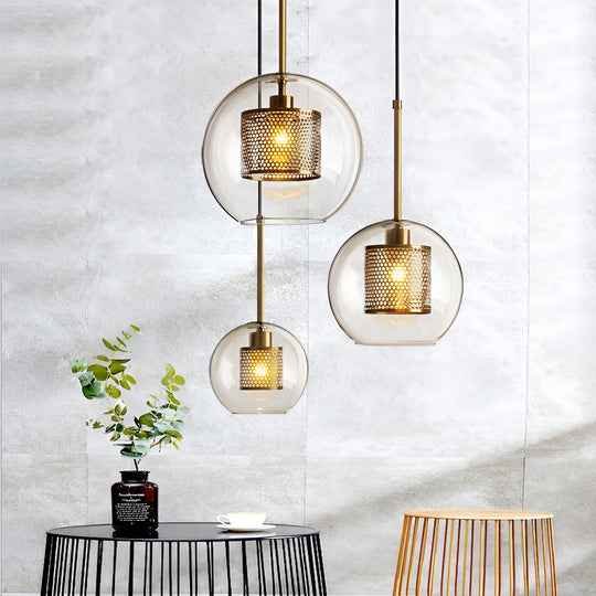 Minimalist Round Glass LED Industrial Pendant Light