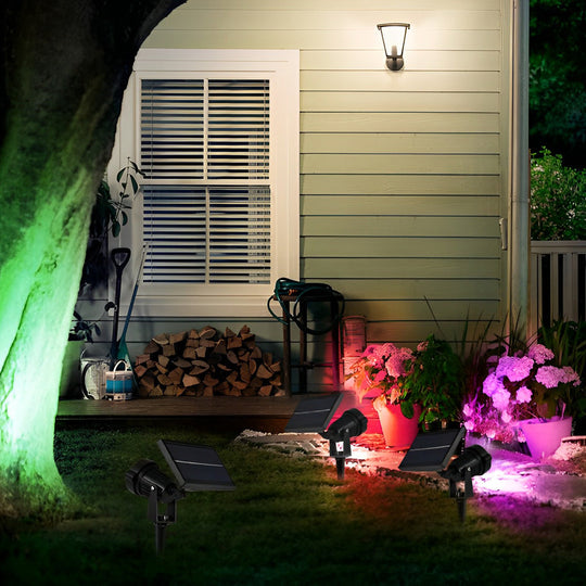 Adjustable Waterproof LED Multicolor Dimmable Solar Powered Spot Light