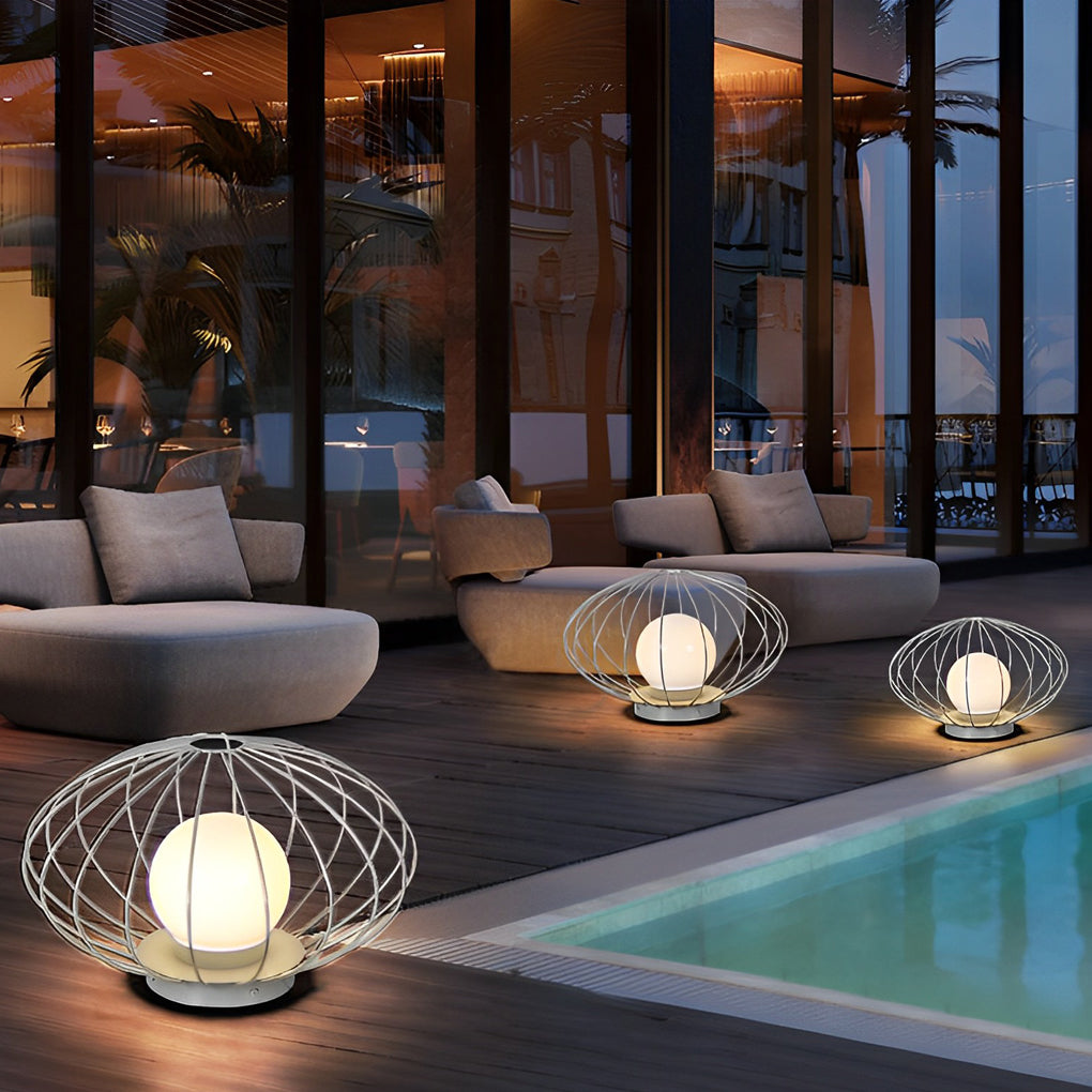 Mushroom Cage Shape LED Waterproof Modern Lawn Lamp