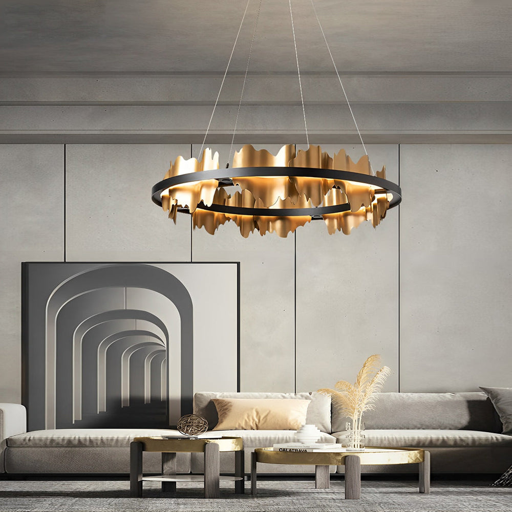 Creative Metal Circular Stepless Dimming LED Post Modern Chandelier