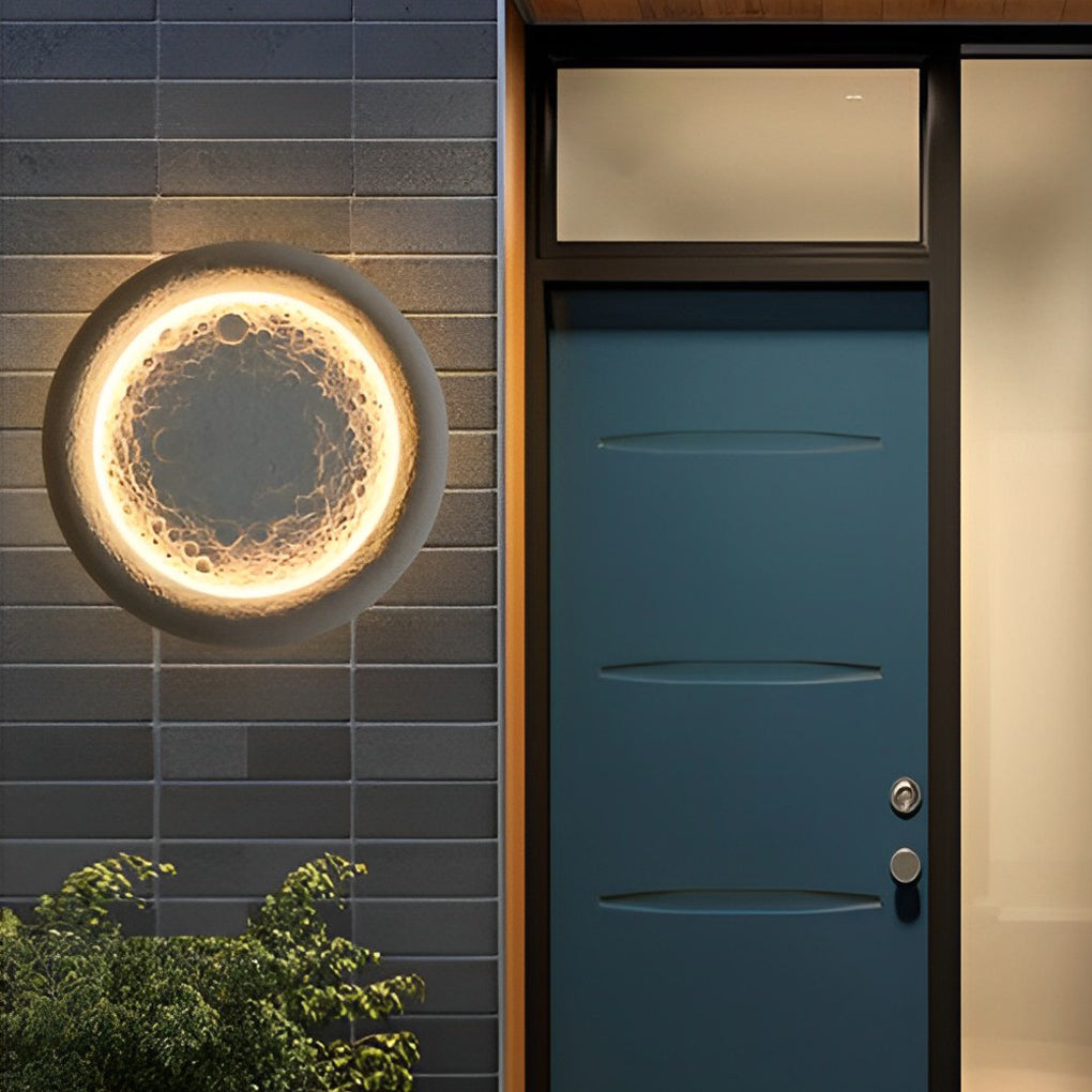 Moon Crater Design LED Outdoor Waterproof Wall Lamp