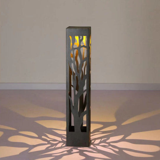 Solar Powered Modern Outdoor Lawn Lights with Hollow Branch Pattern