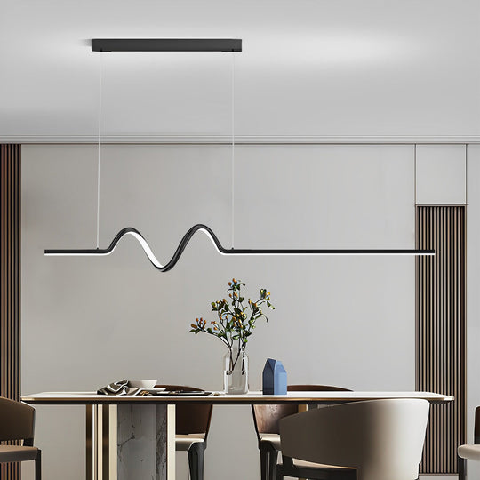 Creative Minimalist Wavy Stepless Dimming Nordic Chandelier with LED Strip