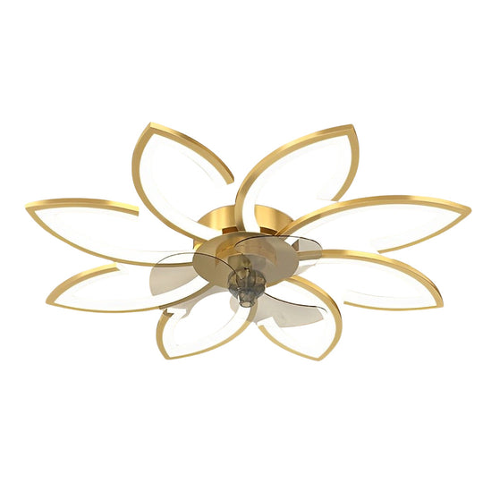 Flower Smart Stepless Dimming LED Modern Ceiling Fan Light