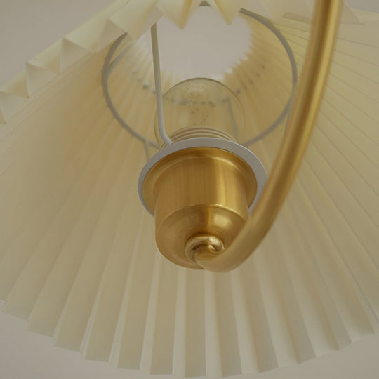 3 Lights Pleated Lampshade 12W LED Nordic Chandelier