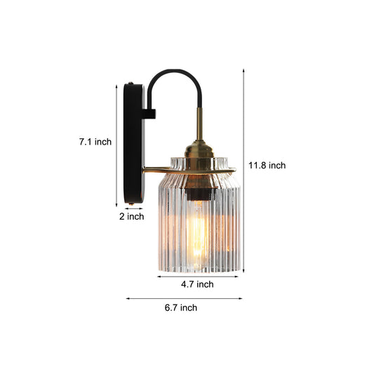 Round Funnel Wavy Glass Shade LED Modern Wall Lamp
