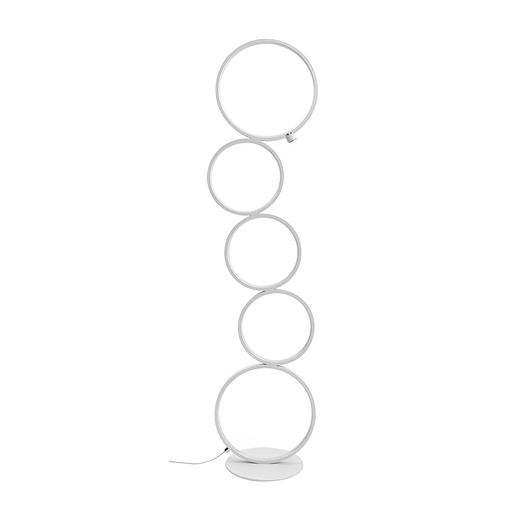 Modern Artistic 5-Circle LED Floor Lamp with Touch Control
