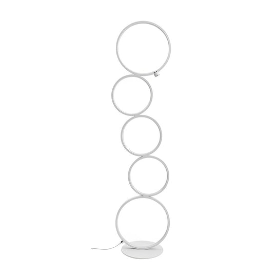 Modern Artistic 5-Circle LED Floor Lamp with Touch Control