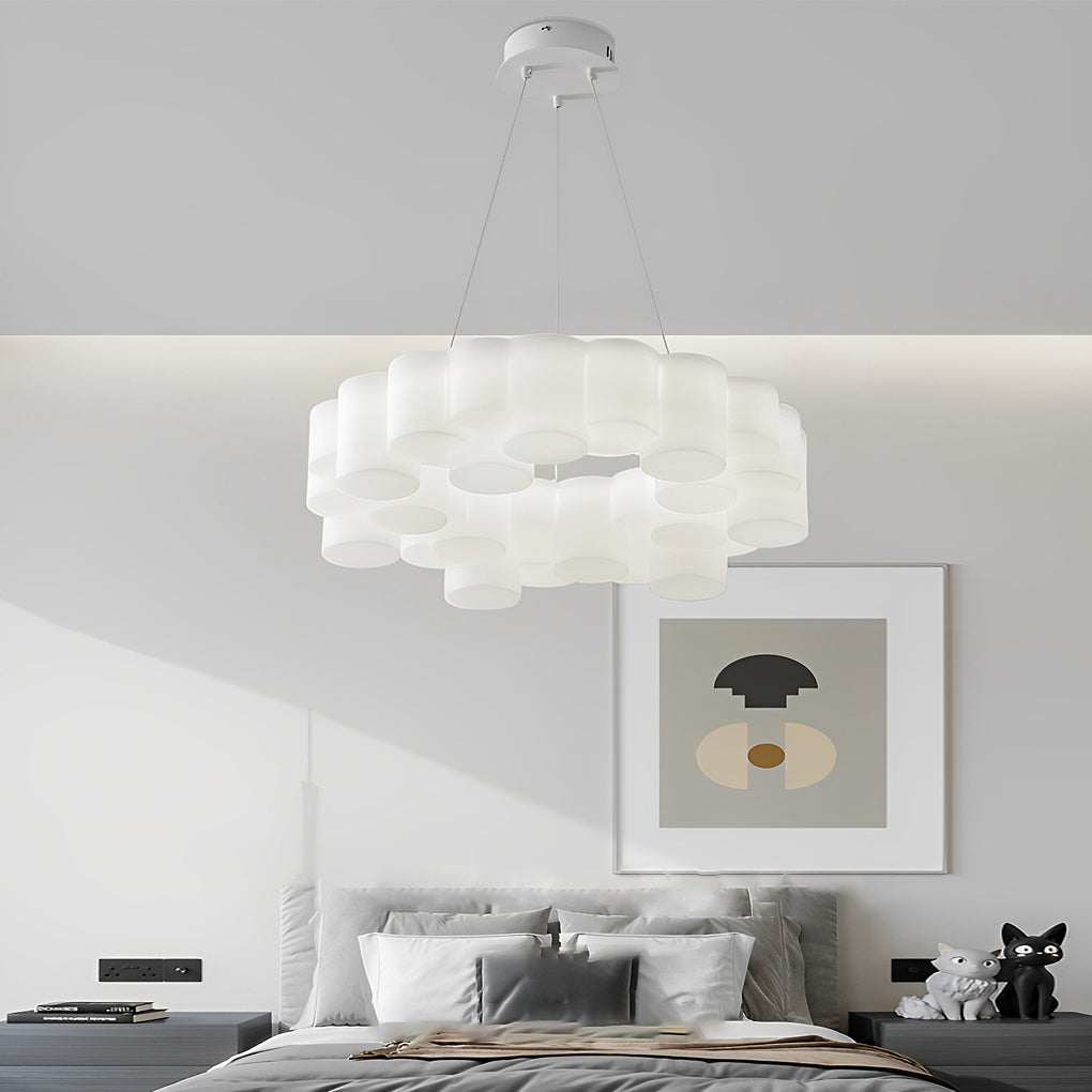 Ring Honeycombs Three-Step Dimming LED White Ins Nordic Chandelier Light