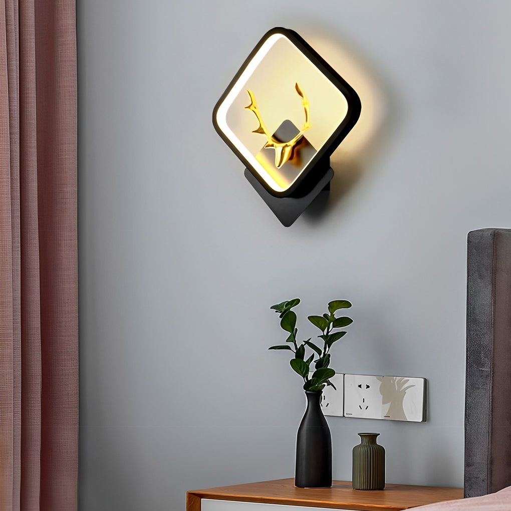 Antler Design Round and Square Modern LED Wall Lamp