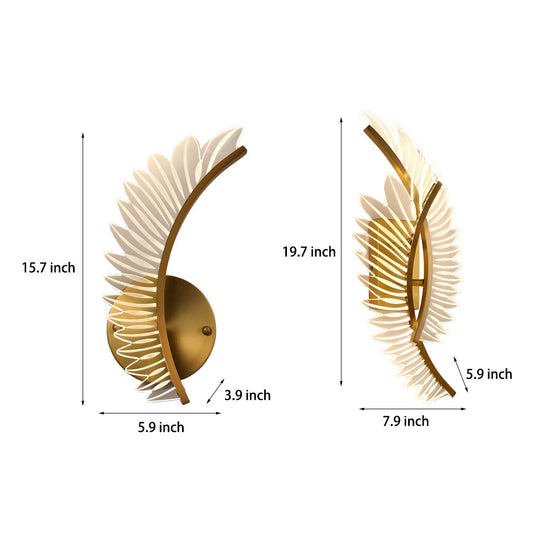Acrylic Leaves Feathers LED Three Step Dimming Wall Lamp