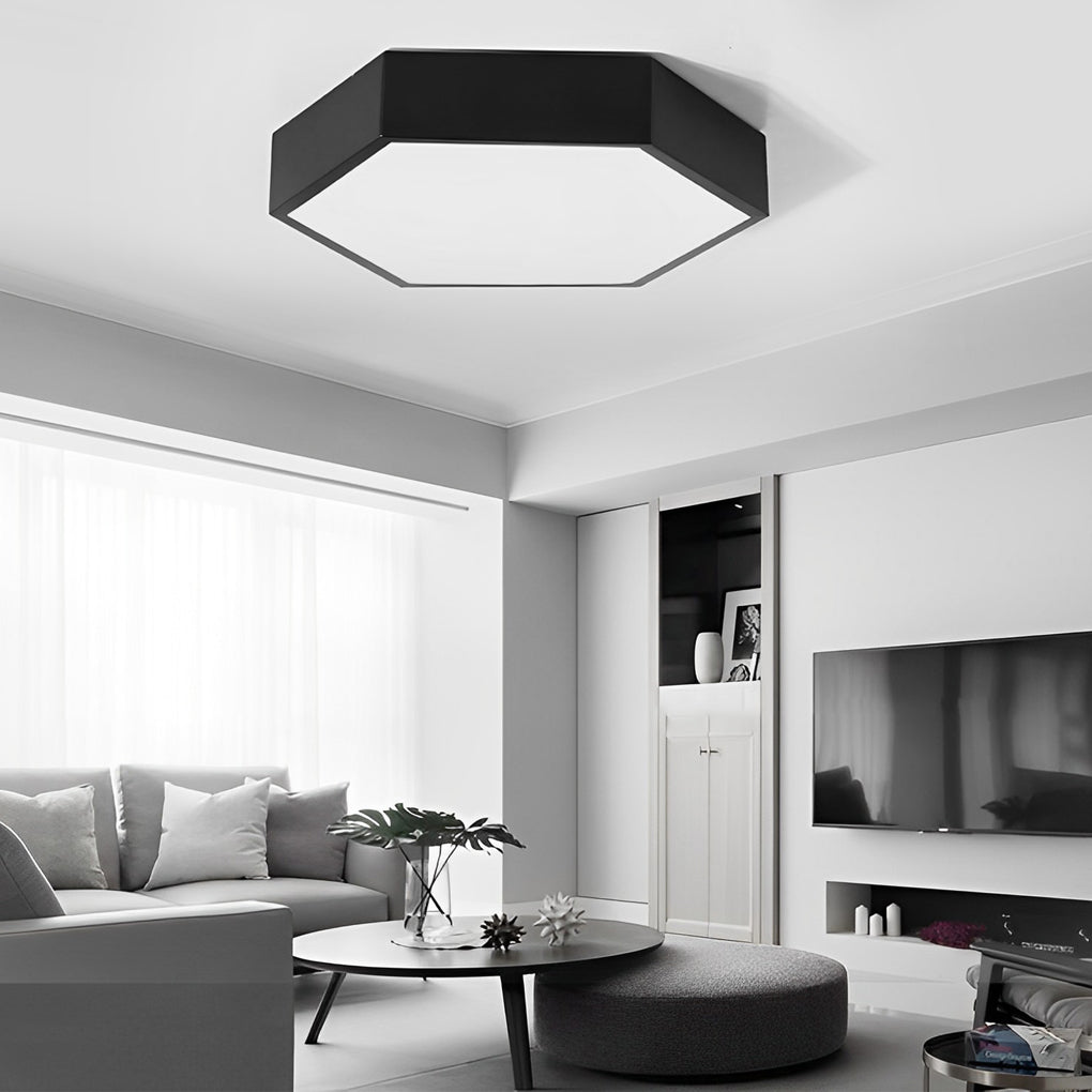 Geometric Hexagon Shaped LED Modern Ceiling Light – Flush Mount