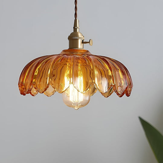 Retro Flower – Glass Brass Nordic Kitchen Pendant Light Chandelier