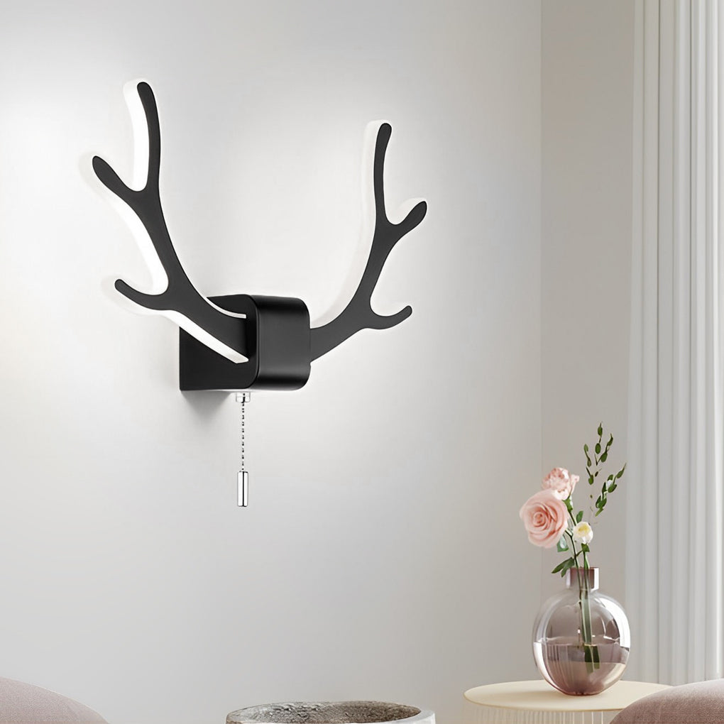 Antler Design Nordic LED Wall Lamp with Pull Switch
