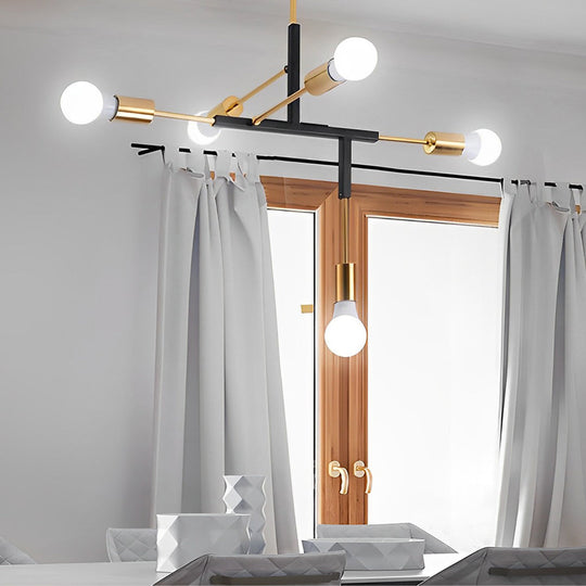 5 Lights LED Creative Branch Electroplated Iron Modern Chandelier Ceiling Light