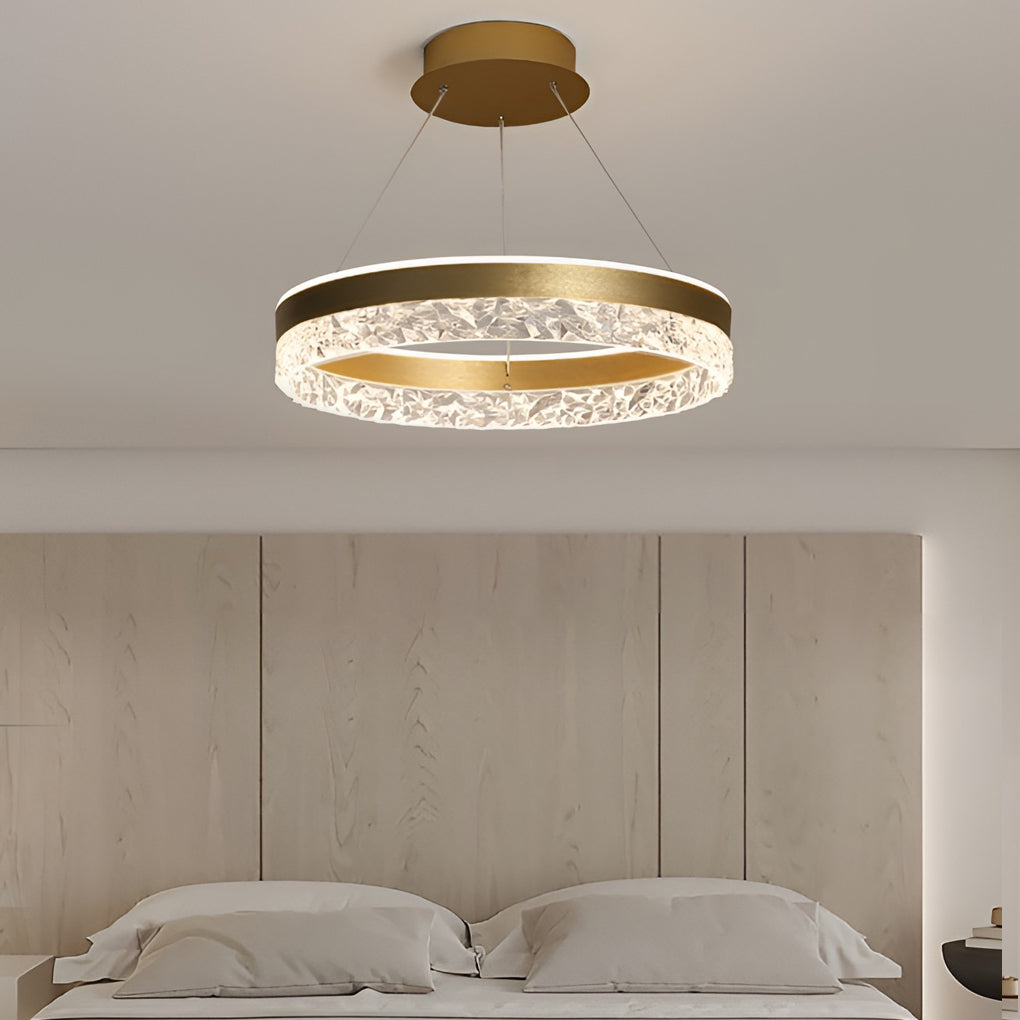Circular Ring Three-step Dimming LED Modern Chandelier Island Light