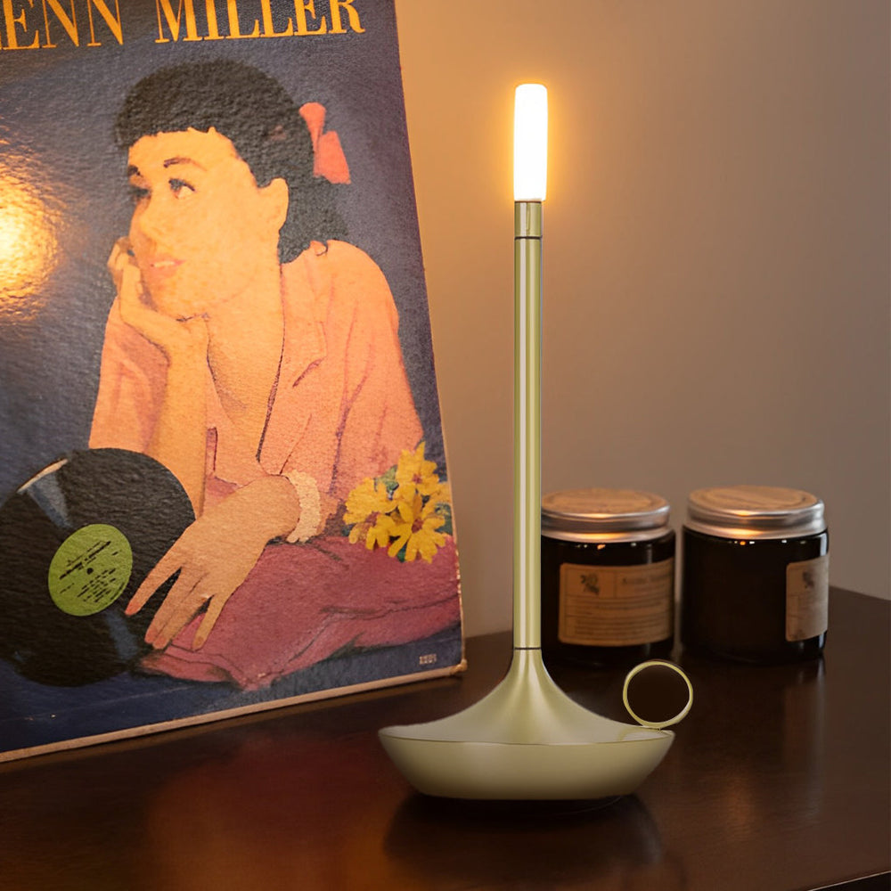 Cordless Candle Wick LED Table Lamp with Touch Dimming