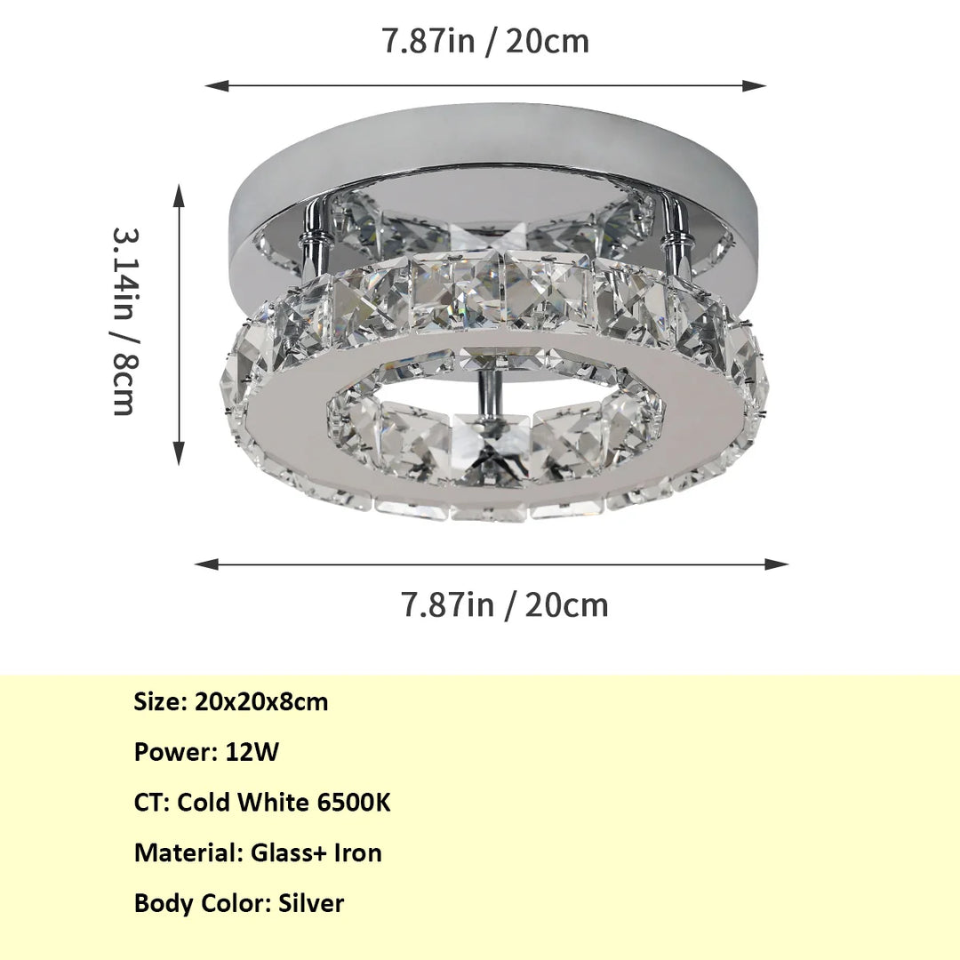 Mini Crystal Flush Mount Ceiling Light for Indoor Spaces