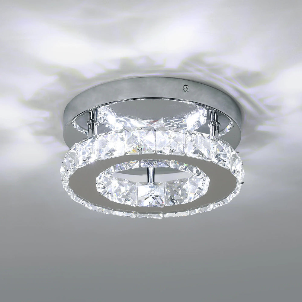 Mini Crystal Flush Mount Ceiling Light for Indoor Spaces