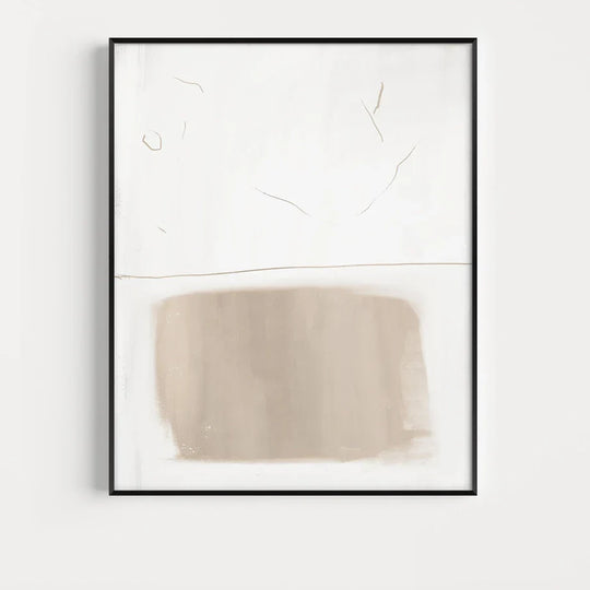 Minimalist Beige White Abstract Canvas Wall Art