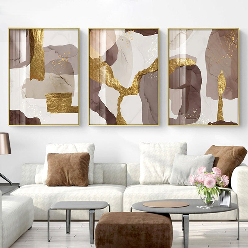 Abstract Elements Earthy Hues Canvas Wall Art