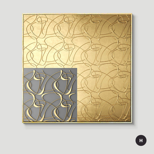 Abstract Geometric Formations Square Canvas Wall Art