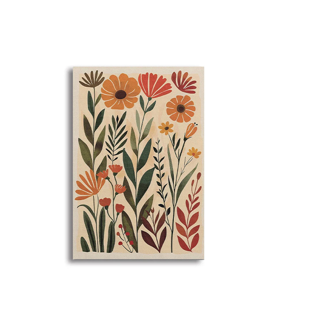 Abstract Floral Wildflower Botanical Canvas Wall Art