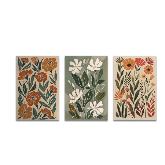 Abstract Floral Wildflower Botanical Canvas Wall Art
