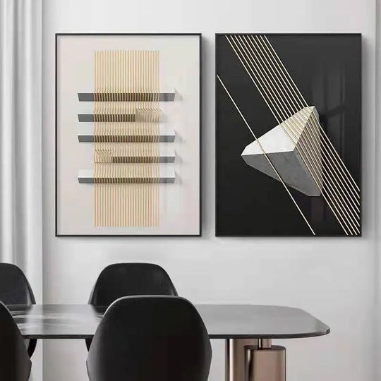 Abstract Geometric Modern Aesthetics Canvas Wall Art