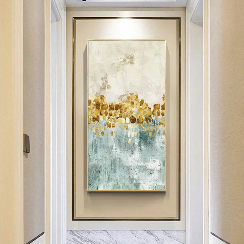 Abstract Golden Tree Auspicious Canvas Wall Art Unframed