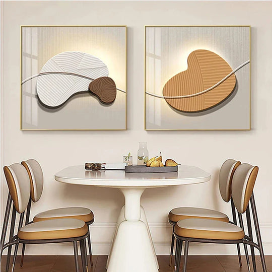 Nordic Stone Pebbles Square Abstract Canvas Wall Art Unframed