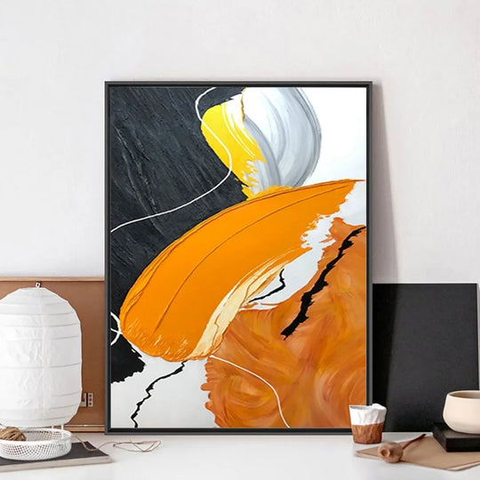 Abstract Orange Nordic Canvas Wall Art Fine Art Print