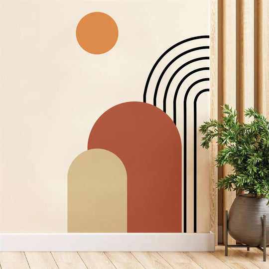 Abstract Rainbow Sun Arch Wall Mural For Home Decor