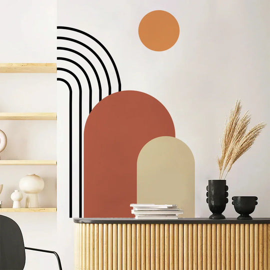 Abstract Rainbow Sun Arch Wall Mural For Home Decor