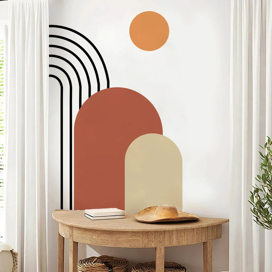 Abstract Rainbow Sun Arch Wall Mural For Home Decor