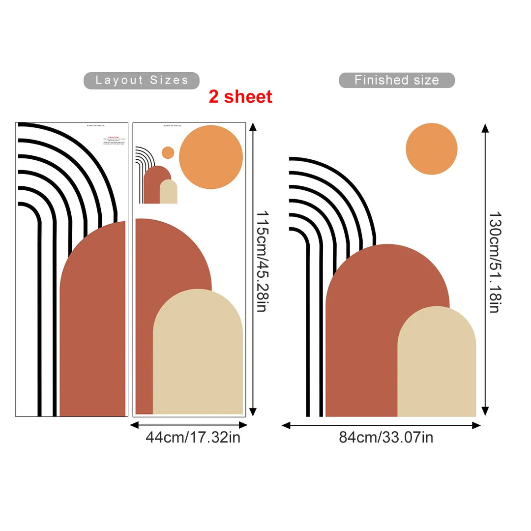 Abstract Rainbow Sun Arch Wall Mural For Home Decor