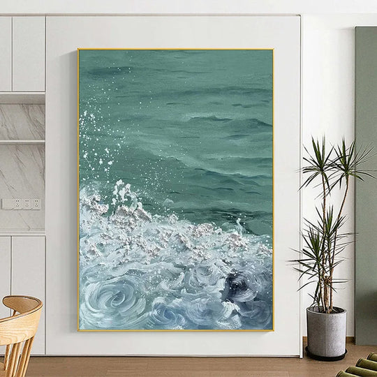 Abstract Sea Surf Coastal Canvas Wall Art Ocean Waves