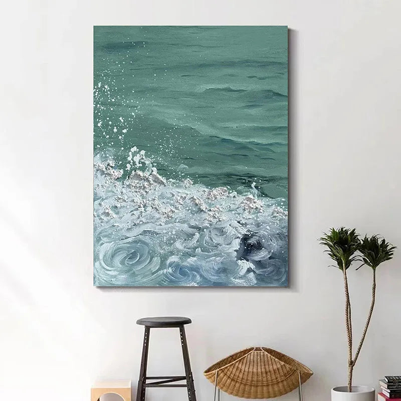 Abstract Sea Surf Coastal Canvas Wall Art Ocean Waves
